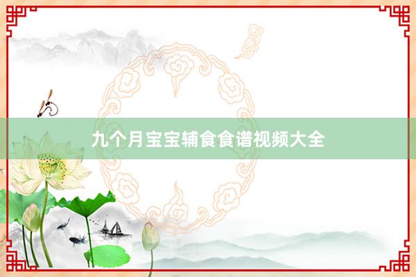 九个月宝宝辅食食谱视频大全